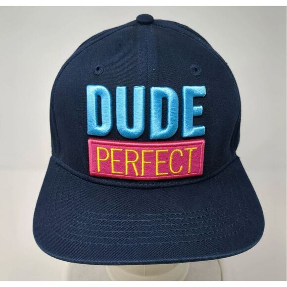 Dude Perfect Snapback Hat Blue One Size Adjustable Panda Monium Tour-NWOT - Picture 2 of 7